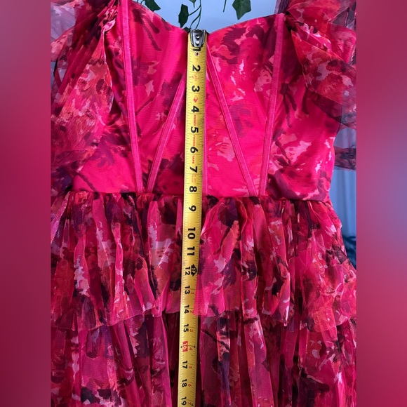 Lace & Beads tulle off-the-shoulder corset mini dress - Picture 6 of 11